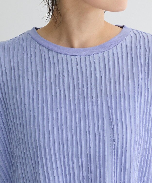 Green Parks ５分袖フリルカットプルオーバー Purple