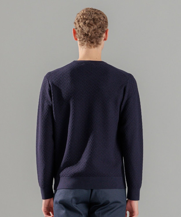 JOSEPH HOMME 新色追加【洗える】ヴィスコースリンクス　クルーネックニット ネイビー系