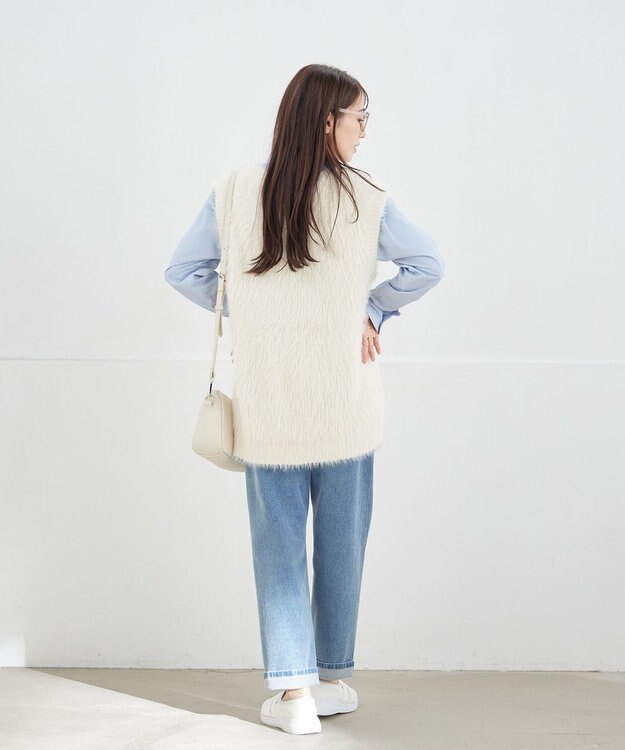 Tiaclasse 【洗える】フェザーニットベスト アイボリー