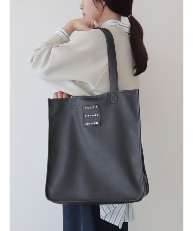 CRAFT STANDARD BOUTIQUE フェイクレザースクエアトート Black