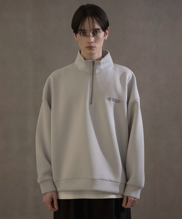 WEGO KEEPWARM　BIGハーフZIPプルオーバー ライトグレー