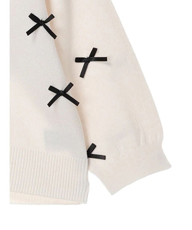 Green Parks ・ＡＮＤ　ＳＥＡＲＣＨ　メニーリボン５分袖ニット Off White