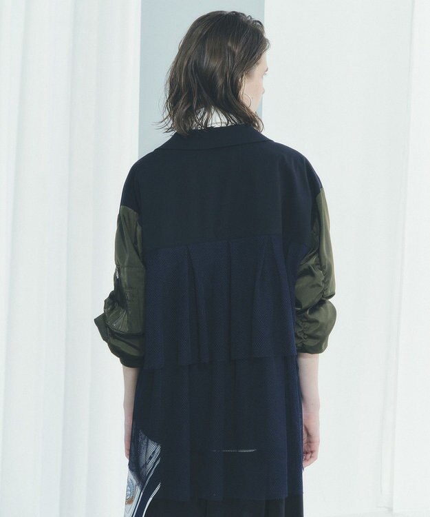 YECCA VECCA 異素材MIXテーラードジャケット Navy