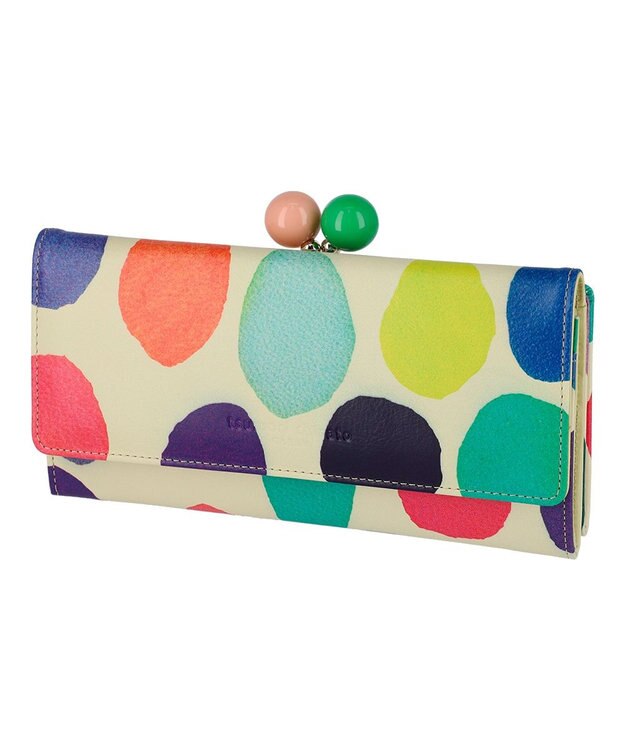 tsumori chisato CARRY カラフルズームドット がま口 長財布 ホワイト