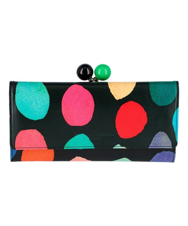 tsumori chisato CARRY カラフルズームドット がま口 長財布 ブラック