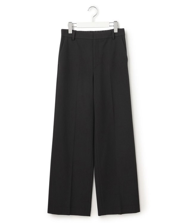 23区 L 【洗える】ウォームストレッチ ワイドパンツ ブラック系