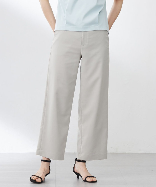 J.PRESS LADIES 【洗える】Crispyツイル ストレート パンツ ベージュ系