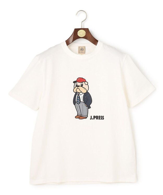 J.PRESS MEN 新デザイン【BULLDOG BOY】プリント Tシャツ ホワイト系