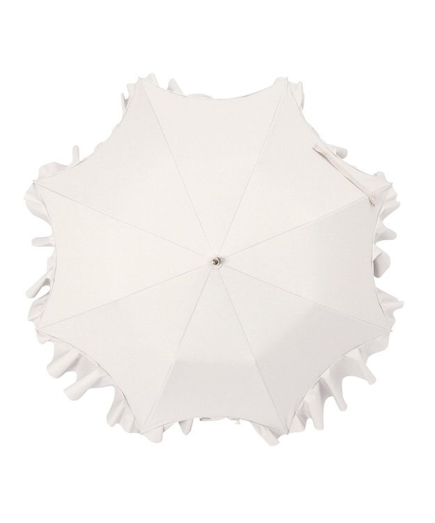 MOONBAT 【ランバン オン ブルー（LANVIN en Bleu）】晴雨兼用折りたたみ日傘　フレアフリル キャメル