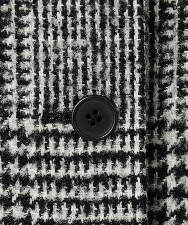 J.PRESS LADIES ループCheck ステンカラー コート ホワイト×ブラック系