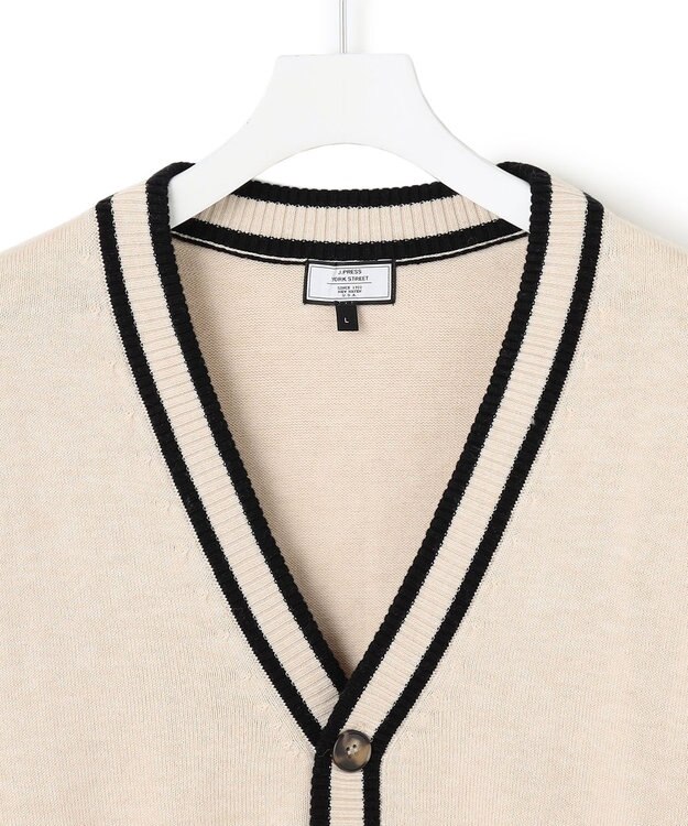 J.PRESS YORK STREET 【UNISEX】ANTI PILLING WOOL Vネックカーディガン アイボリー系