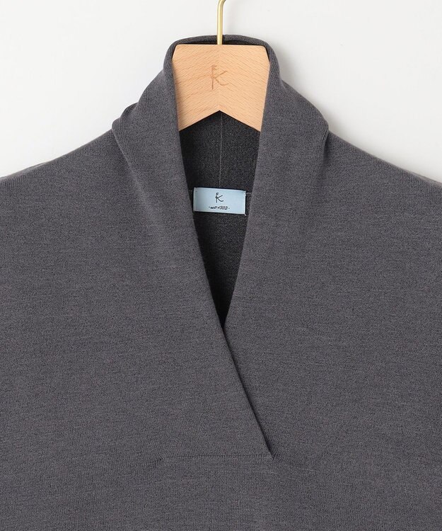 組曲 【WEB限定】Vネックニットワンピース チャコールグレー系