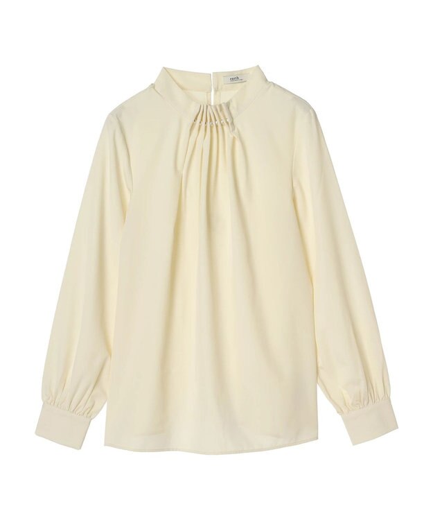 earth music&ecology パールタックブラウス Yellow