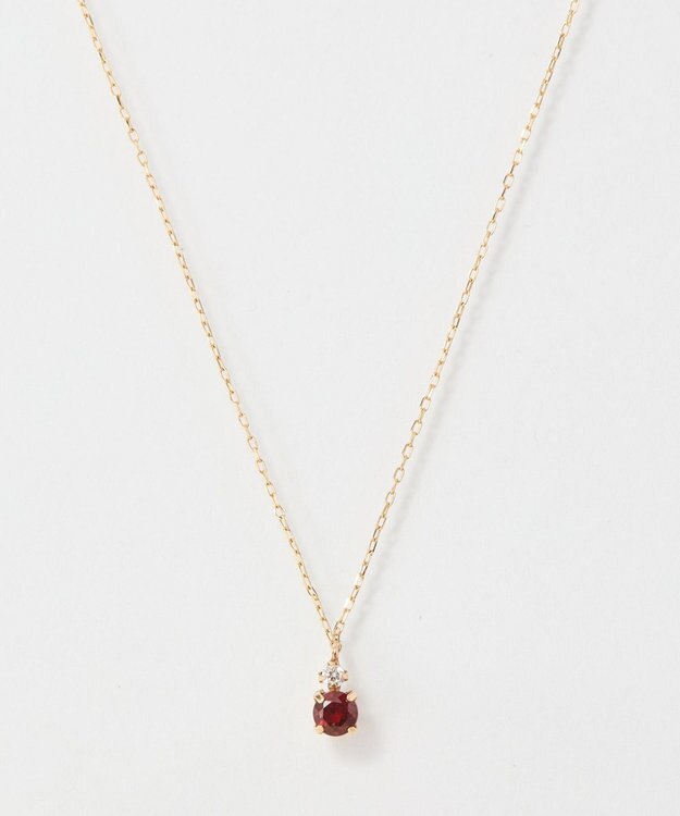Phoebe 【K10】ジュエルラックネックレス　ガーネット/1月誕生石/天然石/全長:40cm ゴールド