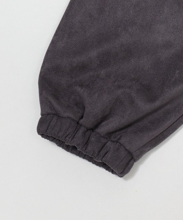 WEGO 【ユニセックス着用ITEM/MLサイズ展開】フェイクスウェードロゴスウィングトップ ブラック中濃色