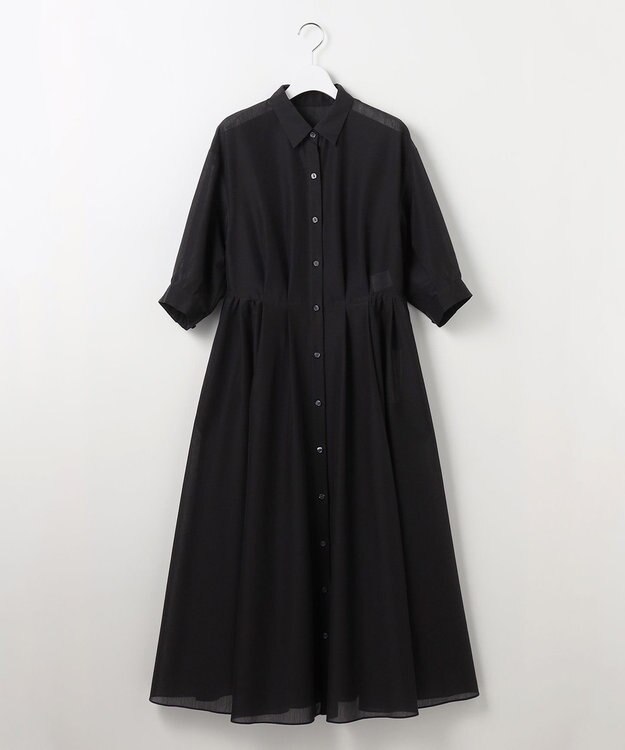 自由区 シアーボイルシャツ ワンピース ブラック