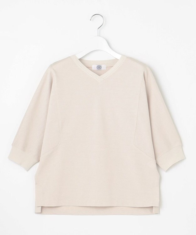 J.PRESS LADIES L TCポンチ ニットコンビ ドルマン カットソー グレージュ系