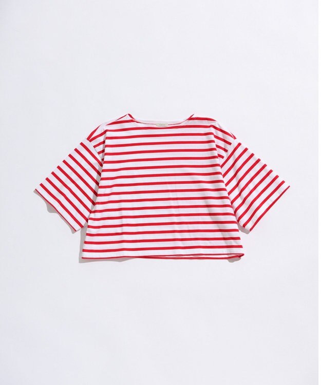 LENO BORDER T-SHIRT / ボーダーTシャツ WHITE×RED
