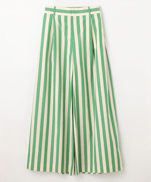 NAVE 【Nave 　洗える】ワイドストライプ　パンツ ライトグリーン系1