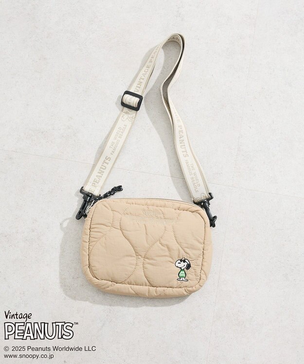 Green Parks ■PEANUTS キルティングショルダー Gray Beige