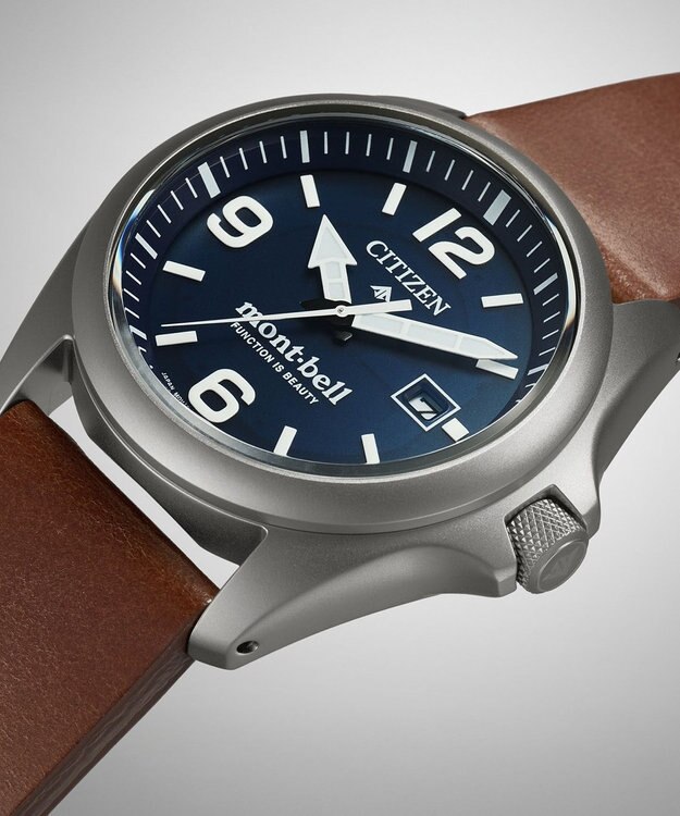CITIZEN 【モンベル×シチズン】抜群のタフさとミニマルな魅力を極めたコラボレーションモデル BN0247-01L ブルー