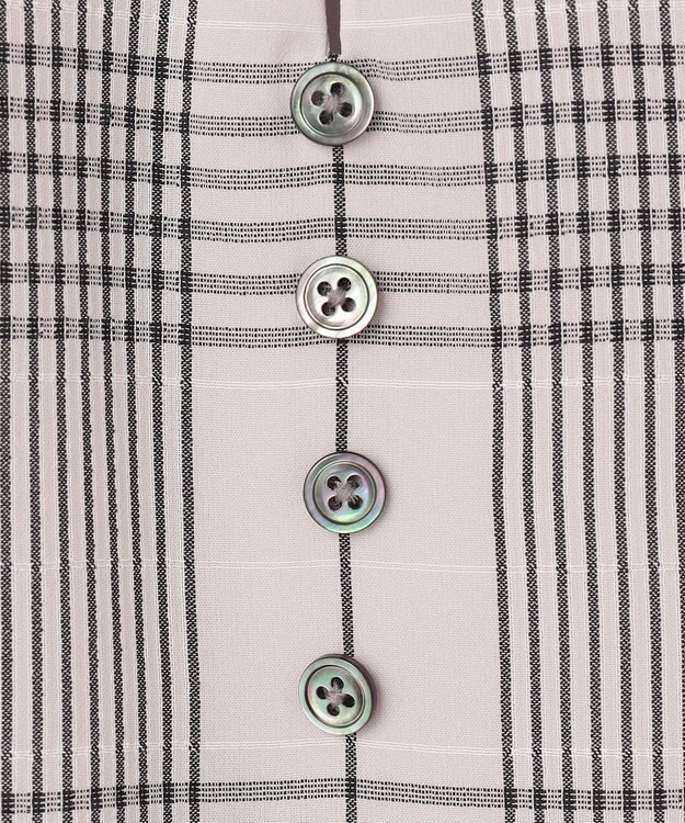 J.PRESS LADIES 【洗える】ドライタッチドビーチェック ブラウス ライトグレー系3