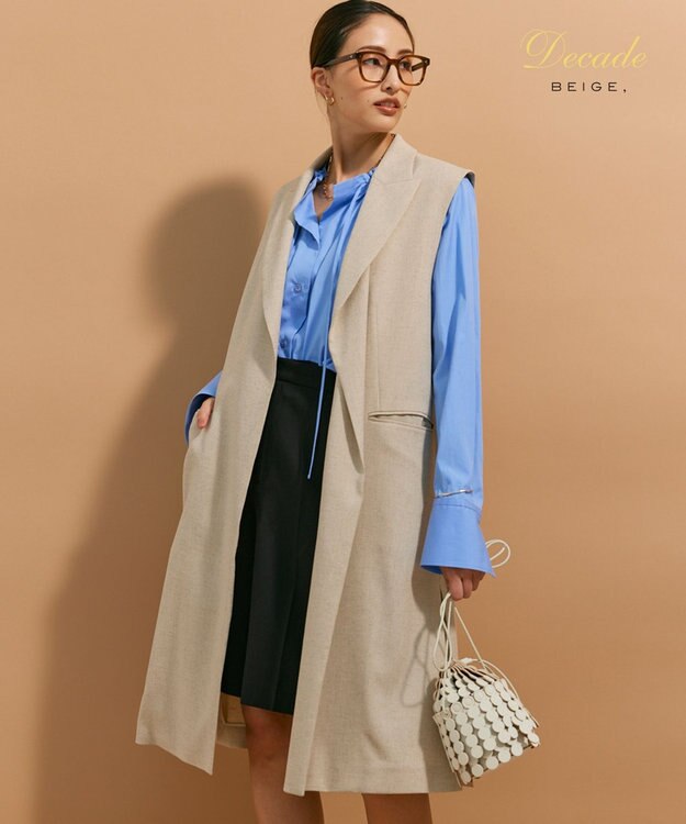 BEIGE， CAROLE / ロングテーラードジレ Sand