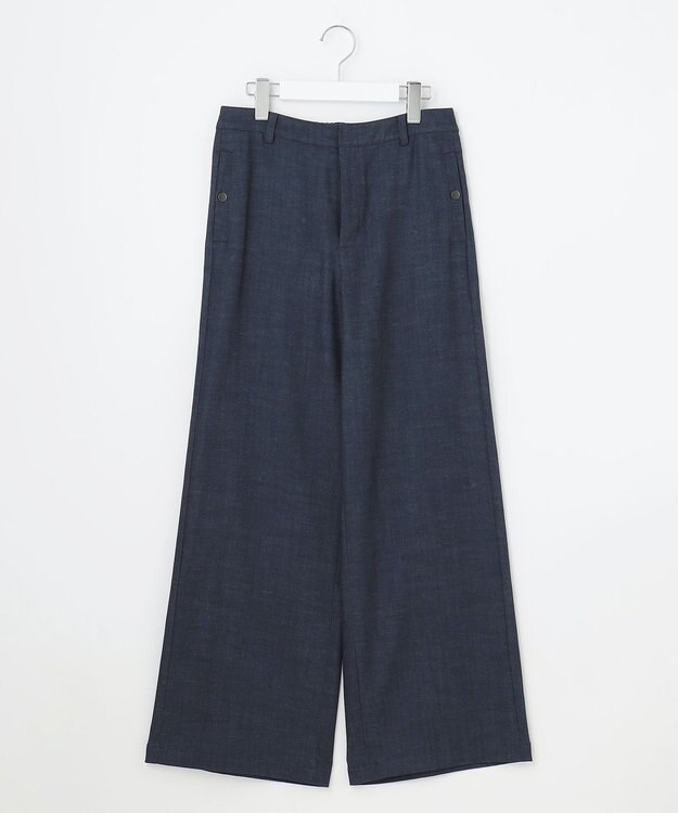 J.PRESS LADIES セルロース デニム ワイドパンツ インディゴ系