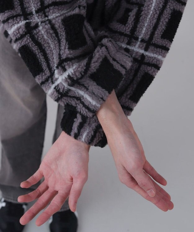 WEGO 【ユニセックス着用ITEM】ボアチェックブルゾン 柄2
