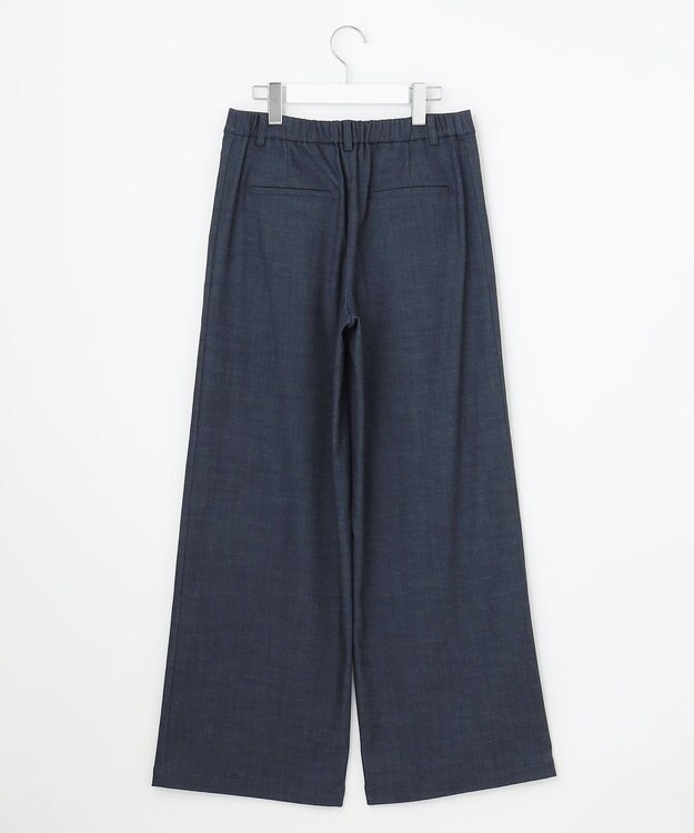 J.PRESS LADIES セルロース デニム ワイドパンツ インディゴ系