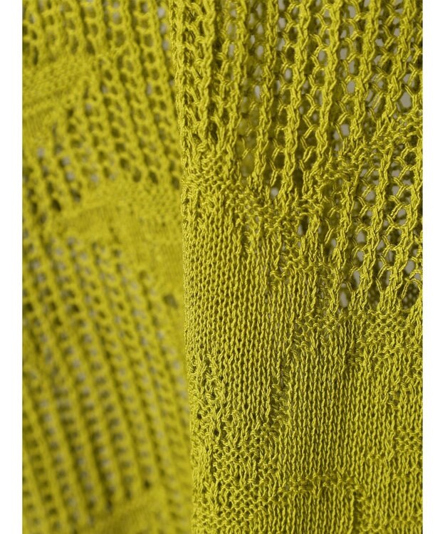 Green Parks 花柄メッシュニットプルオーバー Lime Green
