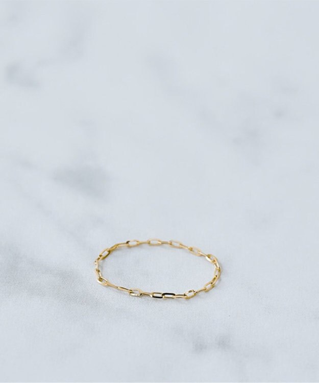 Phoebe 【K10】ブライトネスチェーンリング　ゴールド 3号/7号/11号/13号　BOX付き ゴールド