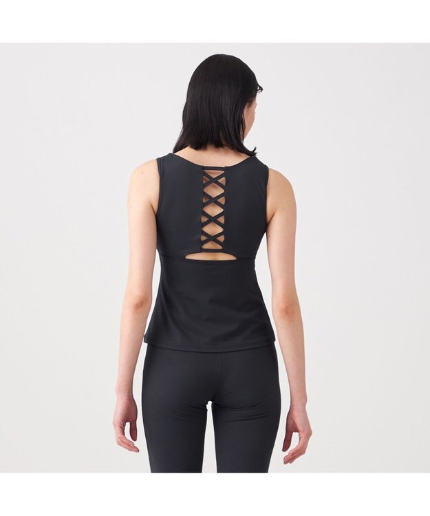 Chacott Chacott BALANCE ホットメルトレースアップトップ ブラック