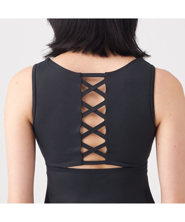 Chacott Chacott BALANCE ホットメルトレースアップトップ ブラック