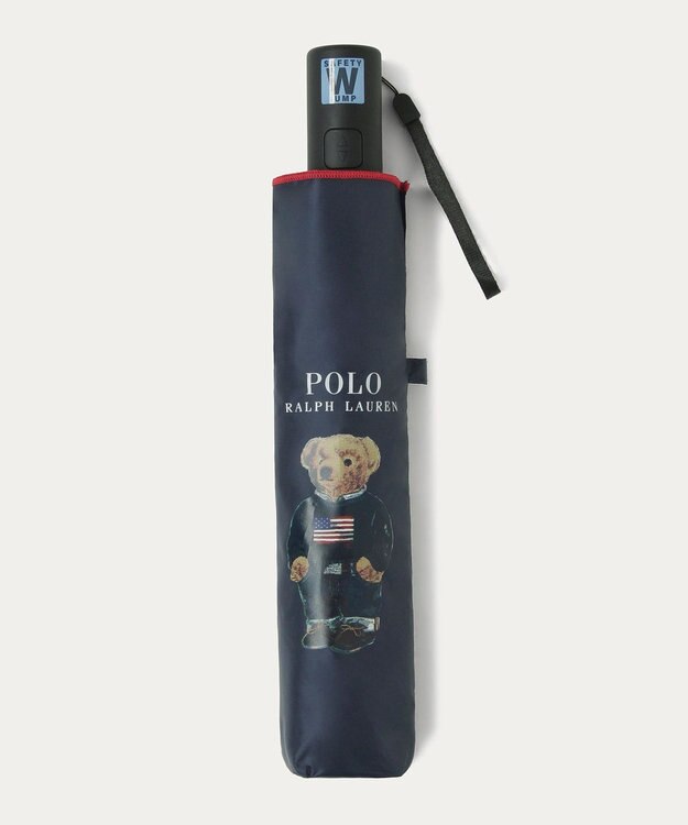 MOONBAT 【遮光率100％/遮熱/UV/自動開閉】POLO RALPH LAUREN（ポロ ラルフローレン）晴雨兼用日傘  ポロベア 折りたたみ傘 ユニセックス ディープブルー