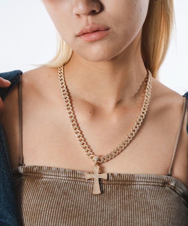 WEGO Mモチーフラインストーンネックレス 柄1