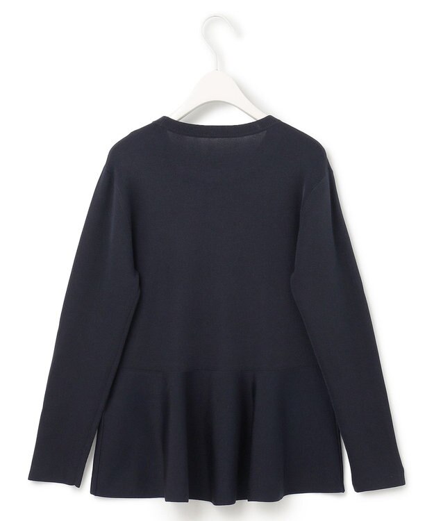 ICB 【洗える】シンセティックヤーン ペプラムニット ネイビー系［WEB限定］