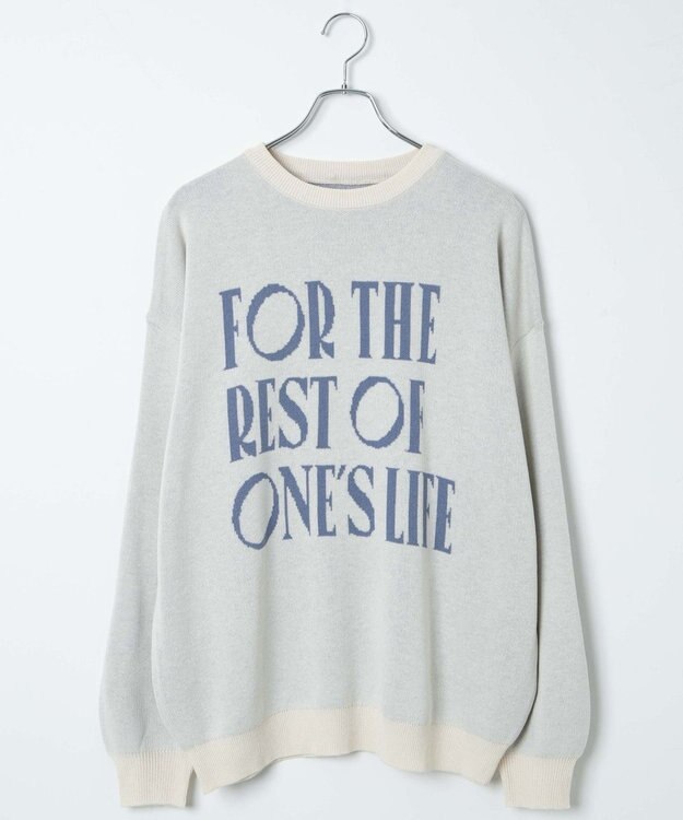 WEGO ロゴジャガードニットプルオーバー ホワイトアイボリー