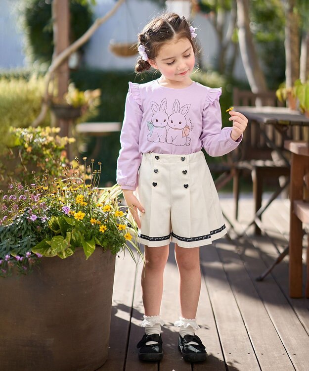 ANY KIDS 【WEB限定】7days プリント Tシャツ ラベンダー×ウサギ