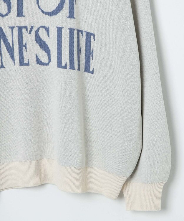 WEGO ロゴジャガードニットプルオーバー ホワイトアイボリー