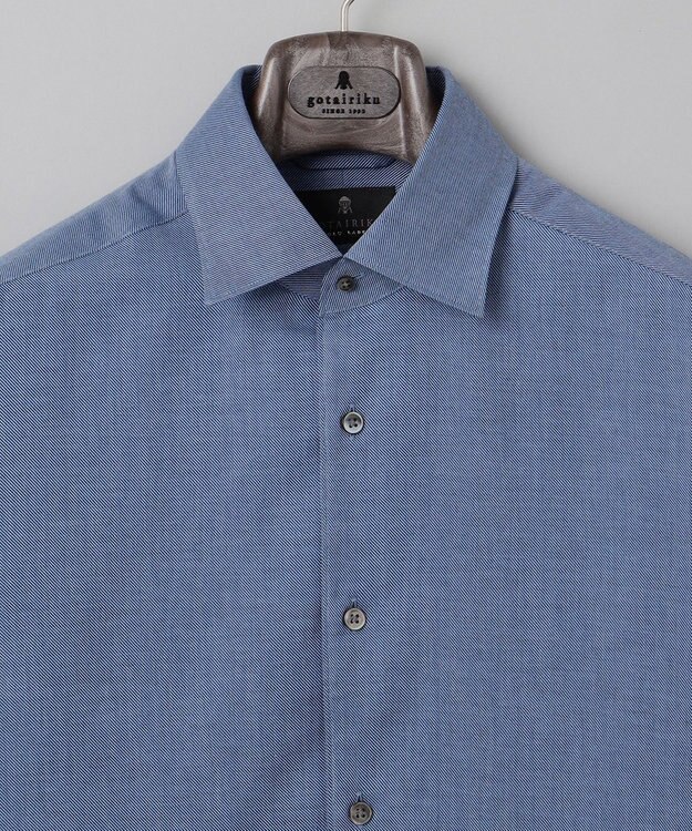 GOTAIRIKU GOLD LABEL/WEB&一部店舗限定【Thomas Mason】コットンカシミヤ フラノシャツ ダルブルー系