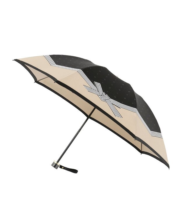 MOONBAT LANVIN en Bleu 折りたたみ傘 サテンプリントリボン ブラック