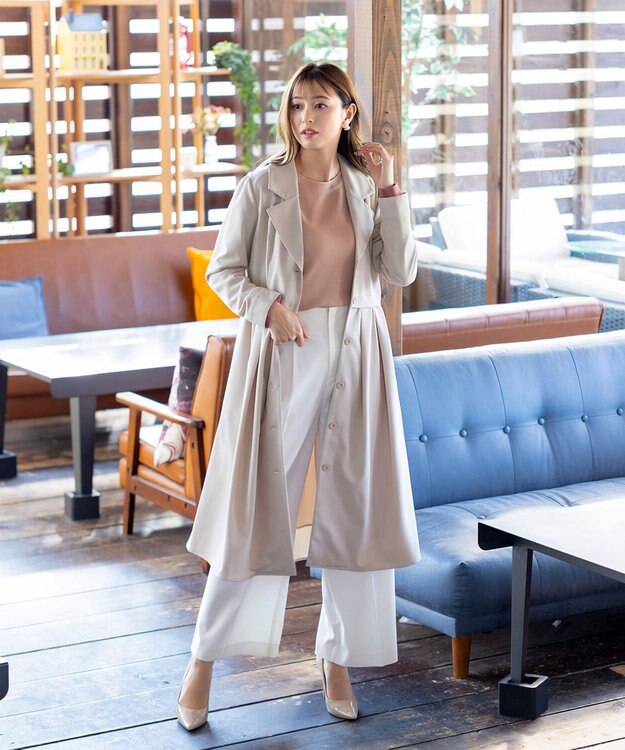 Tiaclasse 【新色追加・洗える】配色スリットニット モーヴピンク