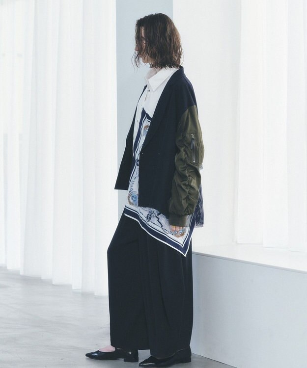 YECCA VECCA 異素材MIXテーラードジャケット Navy