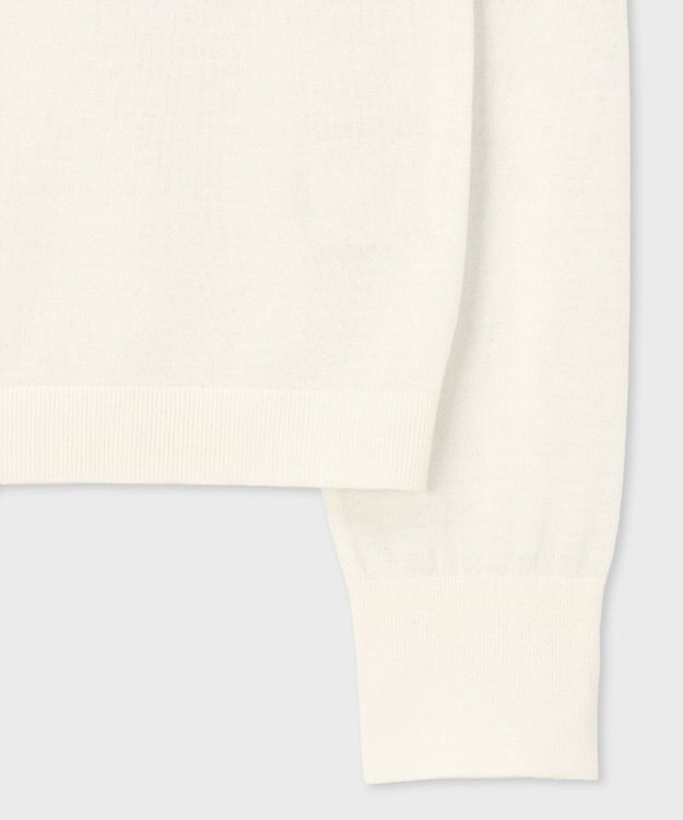 Paul Smith ドレープウール ストライプ ヘンリーネック ニット オフホワイト