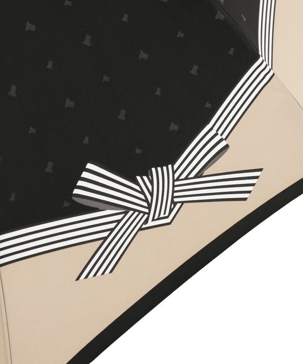 MOONBAT LANVIN en Bleu 折りたたみ傘 サテンプリントリボン ブラック