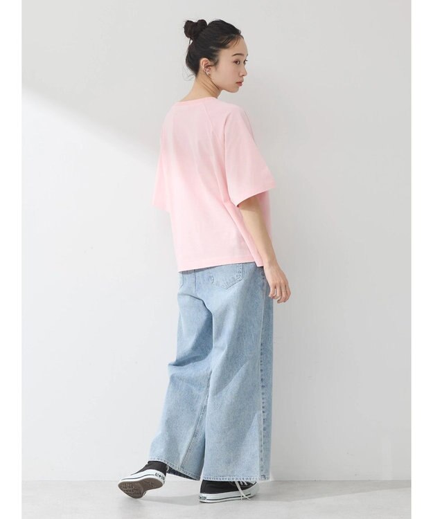 earth music&ecology ラメ刺繍ハートロゴＴ Pink