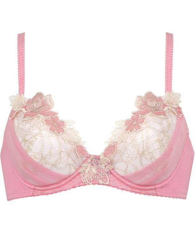 Wing Wing Lesiage　【2720シリーズ】ブラジャー　シアー感のあるラグジュアリーなデザイン　ウイング／ワコール　PB2720 ストロベリー