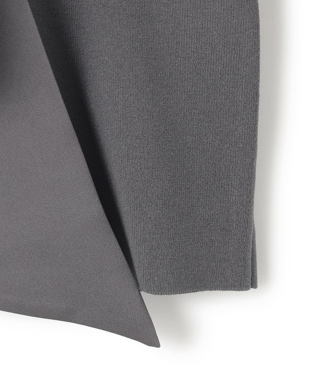 ICB 【洗える】 クロスコンビ ボウタイニット チャコール系