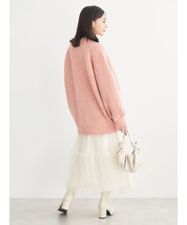 earth music&ecology フワフワＭＩＸヤーンカーディガン Orange